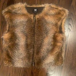 W by Worth faux fur vest. Excellent condition size small